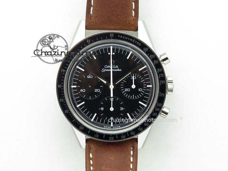 0808 Unique Speedmaster ’57 Co-Axial OMF 1:1 Best Edition White Dial Blue Markers A9300 (Free Leather Strap) 8132